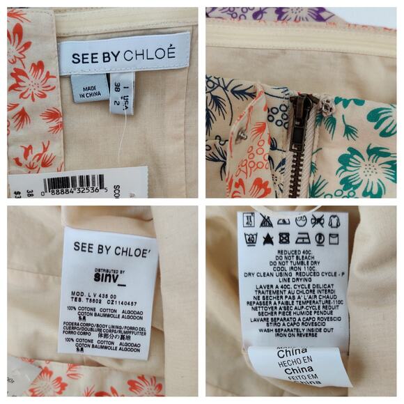 See by Chloe Hibiscus Multicolor Dress, NWT, MSRP $395 - Picture 4 of 4